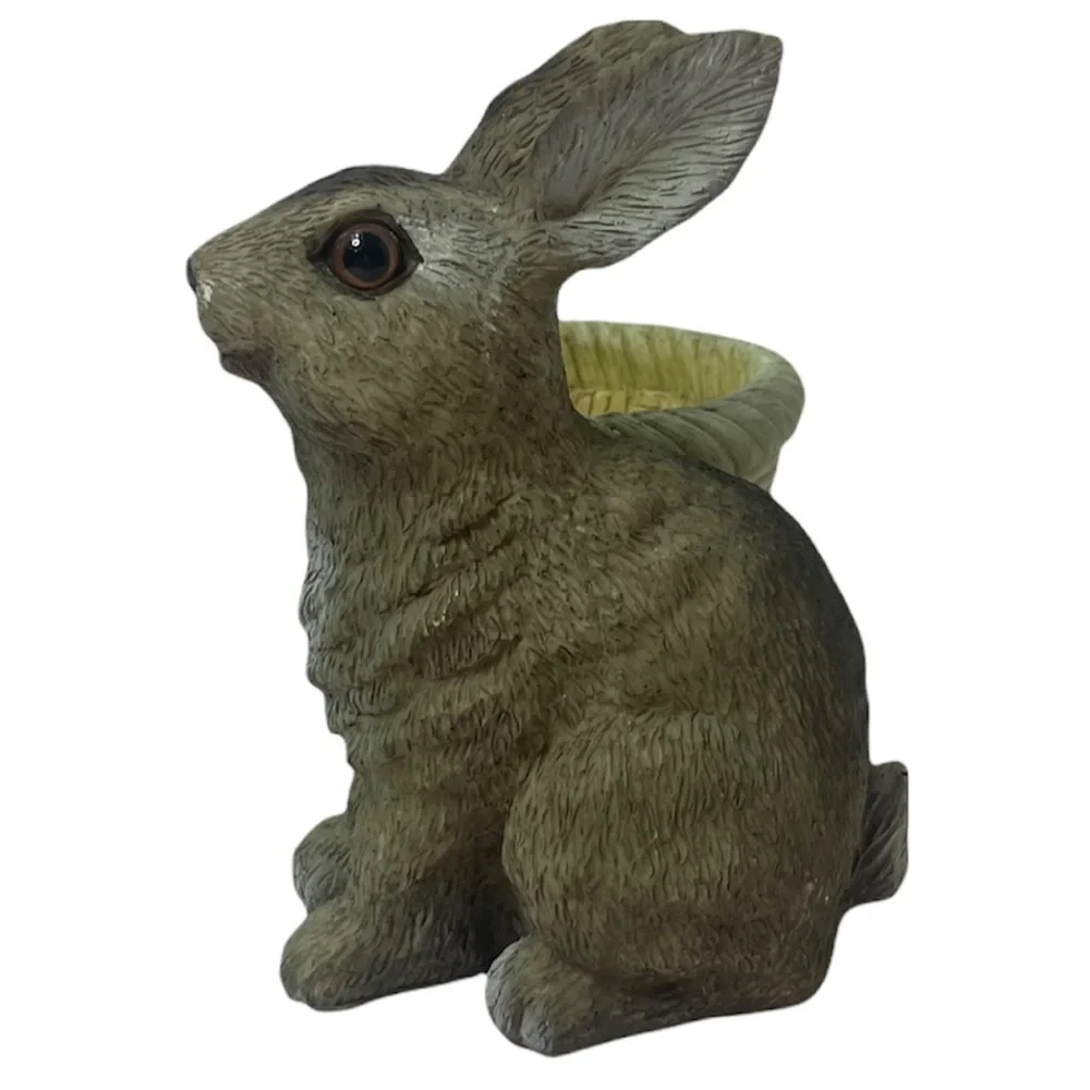 Vintage Rabbit Pot Planter Indoor Outdoor Resin Primitive Rustic Cottage Core